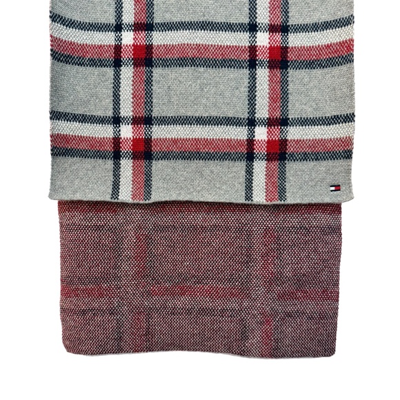 Tommy Hilfiger Plaid Scarf - Cotton/Wool Blend - 12" x 74" - Picture 8 of 11